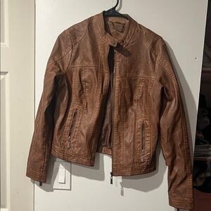 Brown faux Leather Jacket